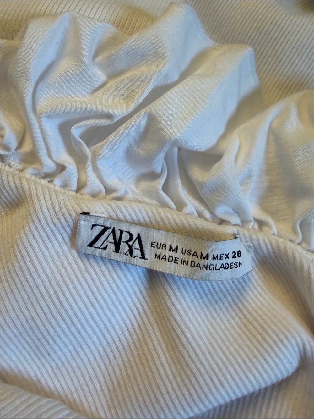 Zara White Ruffled One-Shoulder Top - Picture 4 of 5